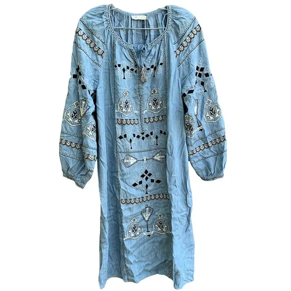 green emerald velvet dress ZARA. Long embroidered dress T.xs – Hibuy market